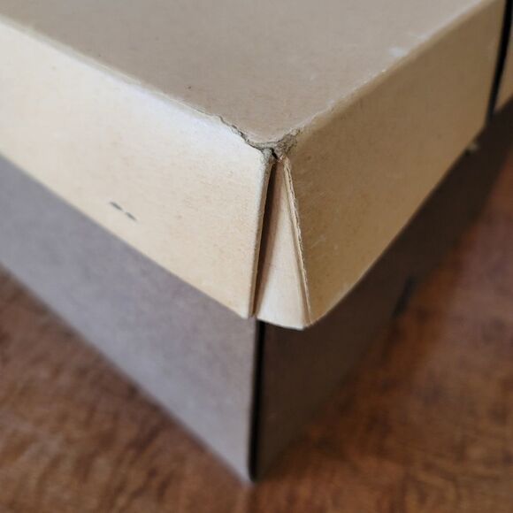 Merritts Roswell New Mexico vintage hat box cardboard brown square home decor - Picture 3 of 4